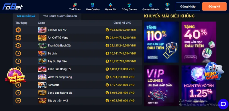 Các chương trình khuyến mãi và ưu đãi hấp dẫn tại w88sports